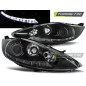 Fari Anteriori con Luci Diurne Luci Diurne Nero per Ford Fiesta Mk7 08/2008-09/2012 (Cod. TT-LPFO59)