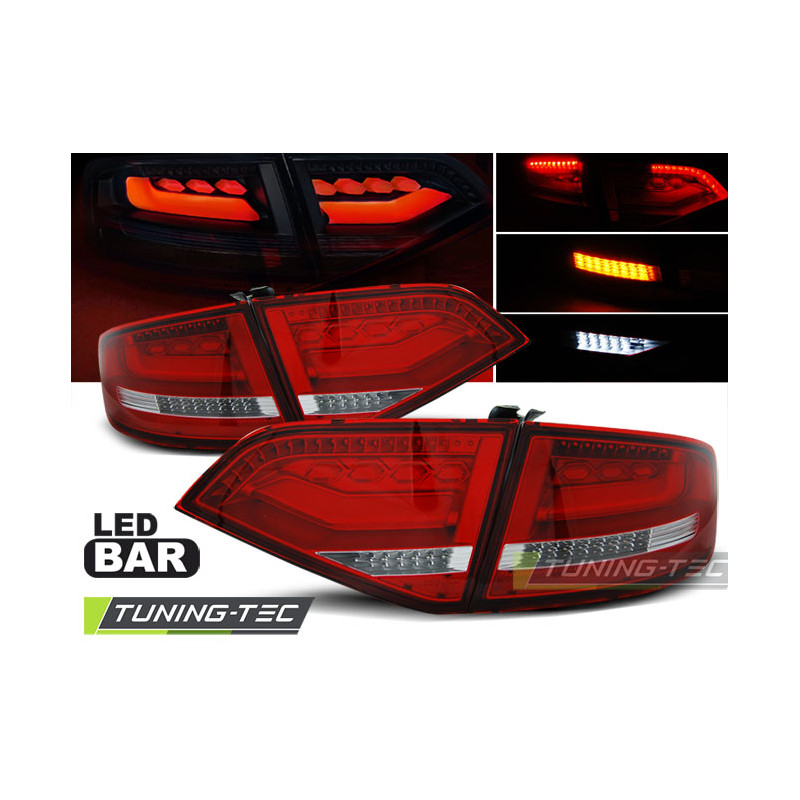 Fanali Posteriori LED Rosso/bianco per Audi A4 B8 2008-2011 (Cod. TT-LDAUA2)