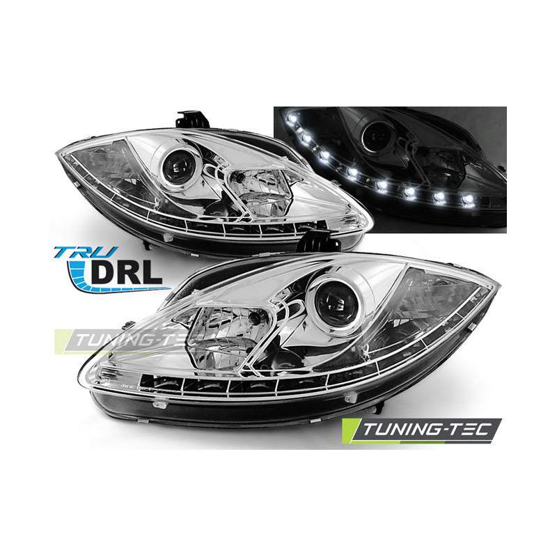 Fari Anteriori Luci Diurne DRL Cromato per Seat Leon Altea 2009-2012 (Cod. TT-LPSE25)