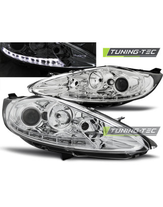 Fari Anteriori con Luci Diurne Luci Diurne Cromato per Ford Fiesta Mk7 08/2008-09/2012 (Cod. TT-LPFO