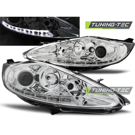 Fari Anteriori con Luci Diurne Luci Diurne Cromato per Ford Fiesta Mk7 08/2008-09/2012 (Cod. TT-LPFO