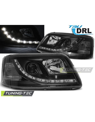 Fari Anteriori Luci Diurne DRL Nero per Volkswagen T5 04/2003-08/2009 (Cod. TT-LPVWJ9)