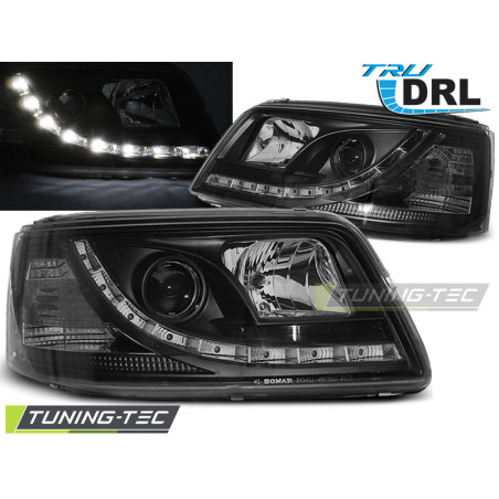 Fari Anteriori Luci Diurne DRL Nero per Volkswagen T5 04/2003-08/2009 (Cod. TT-LPVWJ9)