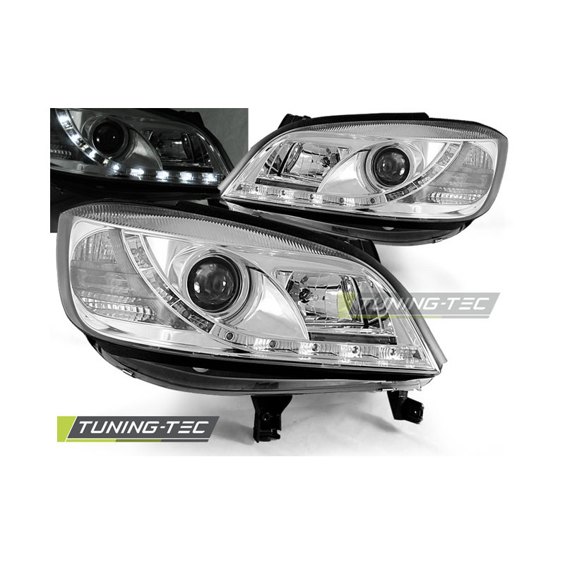Fari Anteriori con Luci Diurne Luci Diurne Cromato per Opel Zafira 04/1999-06/2005 (Cod. TT-LPOP41)