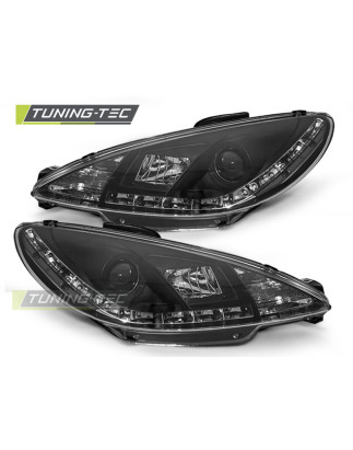 Fari Anteriori con Luci Diurne Luci Diurne Nero per Peugeot 206 10/1998-2002 (Cod. TT-LPPE19)