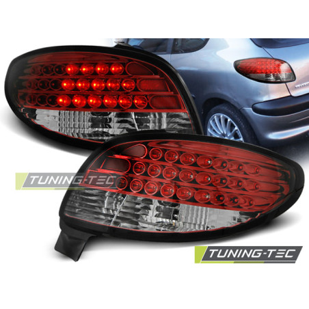 Fanali Posteriori LED Rosso/bianco per Peugeot 206 Dal 10/1998 (Cod. TT-LDPE07)