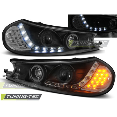 Fari Anteriori con Luci Diurne Luci Diurne Nero per Ford Mondeo 10/1996-08/2000 (Cod. TT-LPFO29)