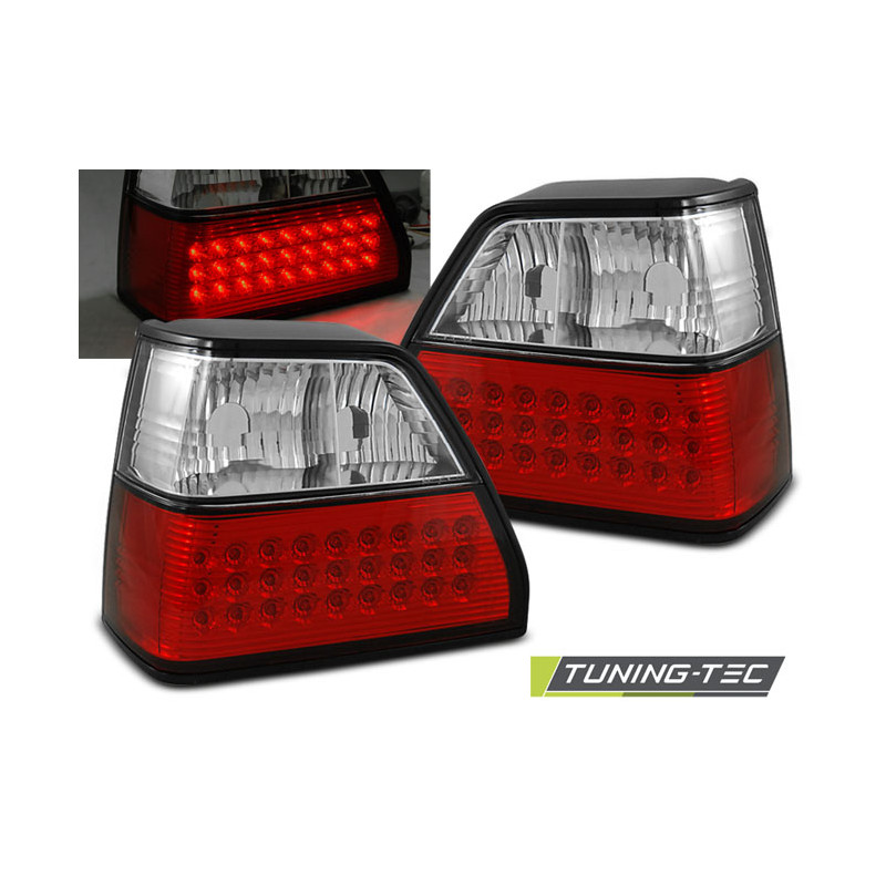 Fanali Posteriori LED Rosso/bianco per Volkswagen Golf 2 08/1983-08/1991 (Cod. TT-LDVW33)