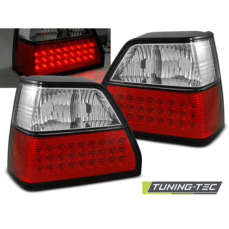 Fanali Posteriori LED Rosso/bianco per Volkswagen Golf 2 08/1983-08/1991 (Cod. TT-LDVW33)