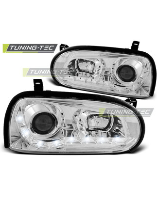 Fari Anteriori Luci Diurne Cromato per Volkswagen Golf 3 09/1991-08/1997 (Cod. TT-LPVW39)
