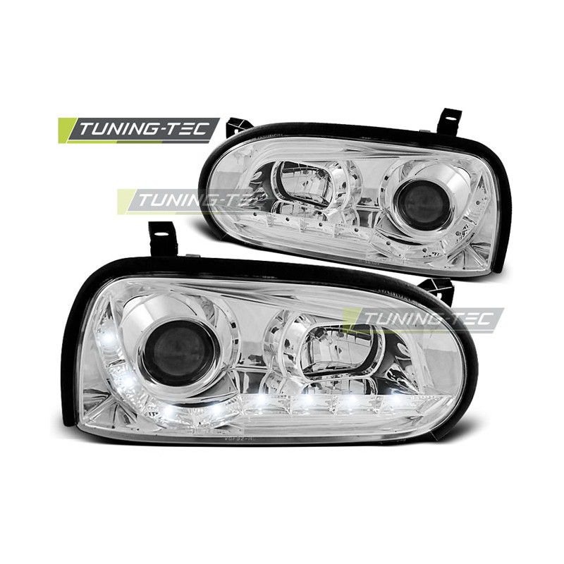 Fari Anteriori Luci Diurne Cromato per Volkswagen Golf 3 09/1991-08/1997 (Cod. TT-LPVW39)