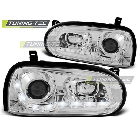 Fari Anteriori Luci Diurne Cromato per Volkswagen Golf 3 09/1991-08/1997 (Cod. TT-LPVW39)
