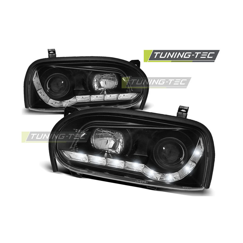 Fari Anteriori Luci Diurne Nero per Volkswagen Golf 3 09/1991-08/1997 (Cod. TT-LPVW43)