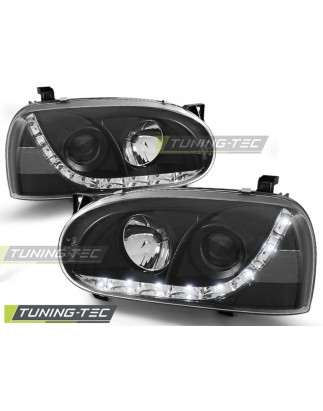 Fari Anteriori Luci Diurne Nero per Volkswagen Golf 3 1991-1997 (Cod. TT-LPVW95)