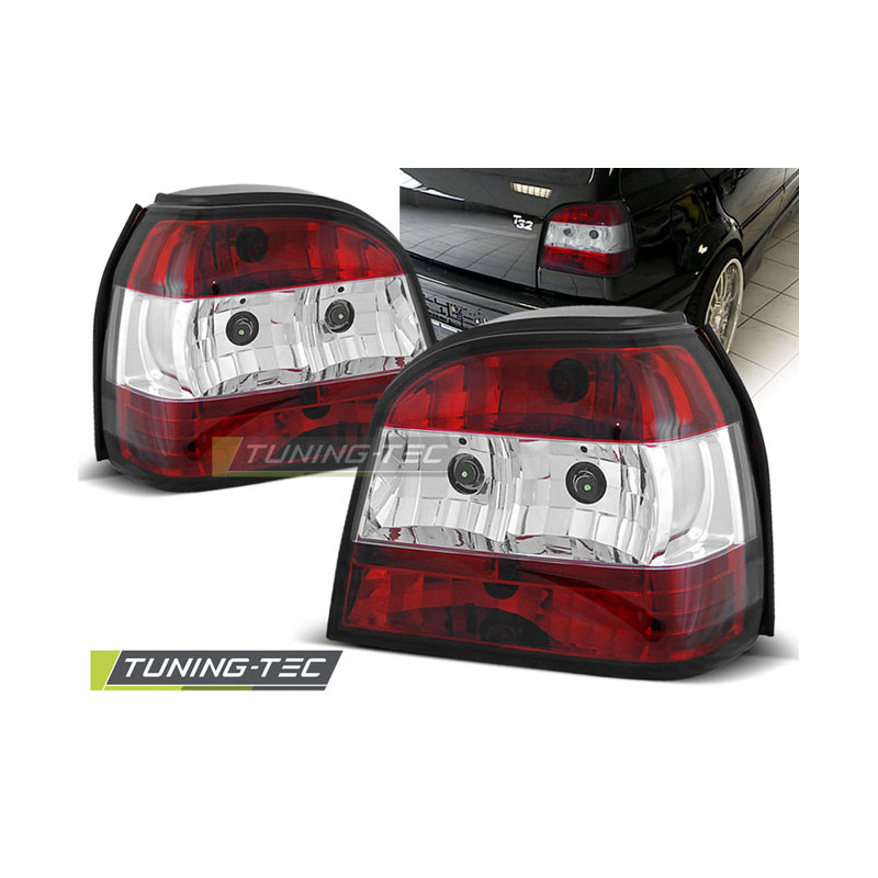 Fanali Posteriori Rosso/bianco per Volkswagen Golf 3 09/1991-08/1997 (Cod. TT-LTVW75)