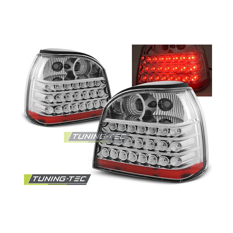 Fanali Posteriori LED Cromato per Volkswagen Golf 3 09/1991-08/1997 (Cod. TT-LDVW01)