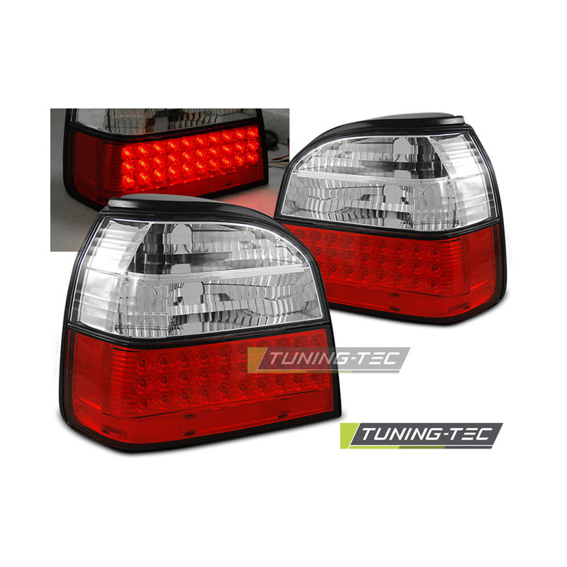 Fanali Posteriori LED Rosso/bianco per Volkswagen Golf 3 09/1991-08/1997 (Cod. TT-LDVW35)