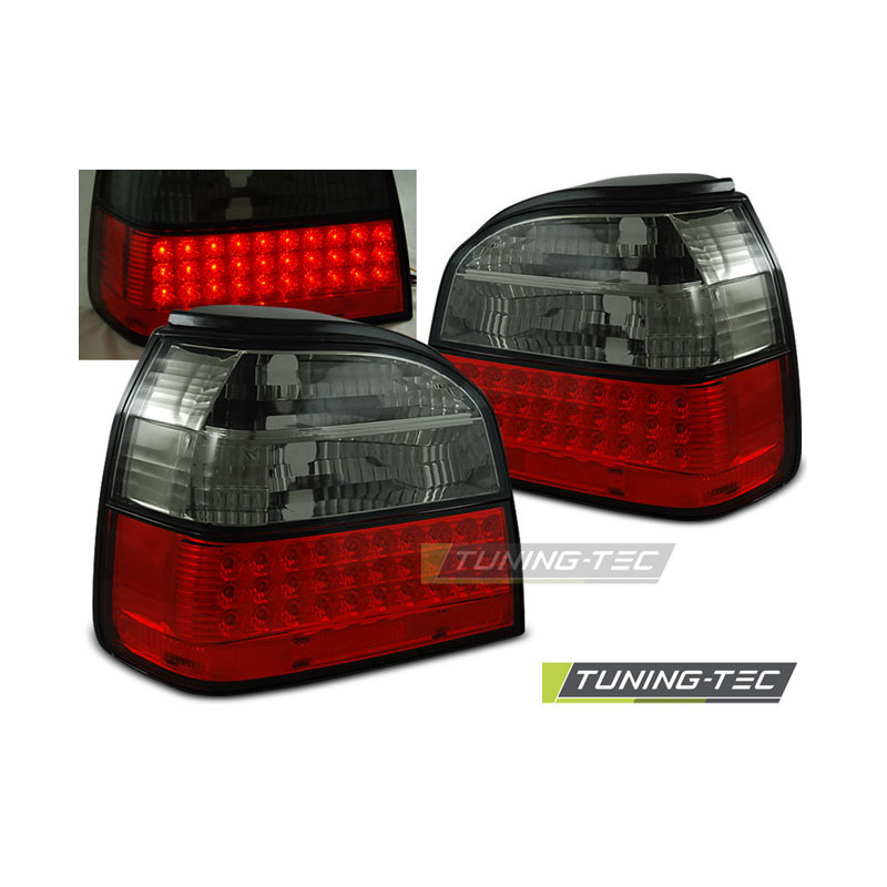 Fanali Posteriori LED Rosso Fumé per Volkswagen Golf 3 09/1991-08/1997 (Cod. TT-LDVW36)