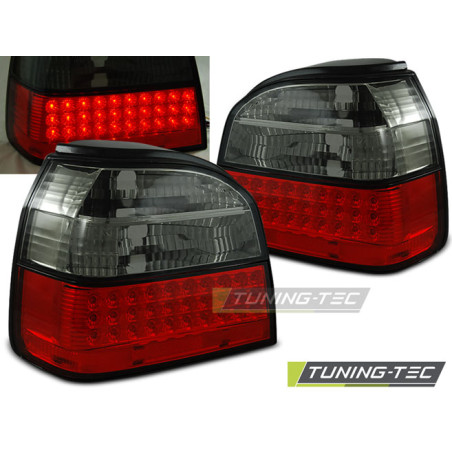 Fanali Posteriori LED Rosso Fumé per Volkswagen Golf 3 09/1991-08/1997 (Cod. TT-LDVW36)