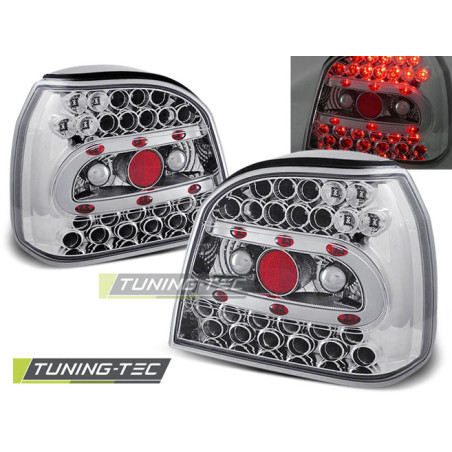 Fanali Posteriori LED Cromato per Volkswagen Golf 3 09/1991-08/1997 (Cod. TT-LDVW12)