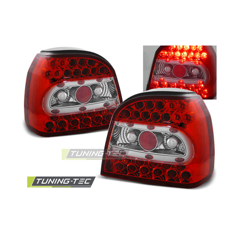 Fanali Posteriori LED Rosso/bianco per Volkswagen Golf 3 09/1991-08/1997 (Cod. TT-LDVW13)