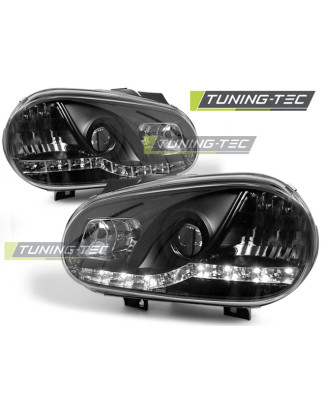 Fari Anteriori Luci Diurne Nero per Volkswagen Golf 4 09/1997-09/2003 (Cod. TT-LPVW86)