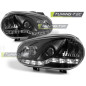 Fari Anteriori Luci Diurne Nero per Volkswagen Golf 4 09/1997-09/2003 (Cod. TT-LPVW86)