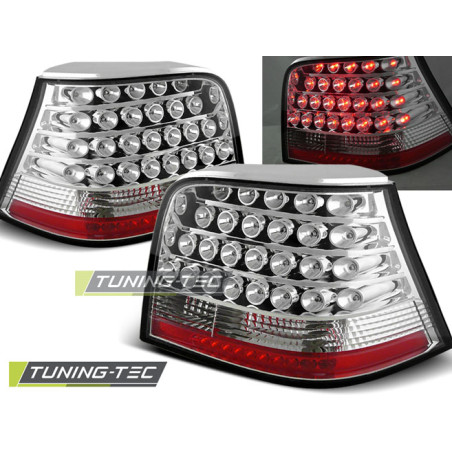 Fanali Posteriori LED Cromato per Volkswagen Golf 4 09/1997-09/2003 (Cod. TT-LDVW05)