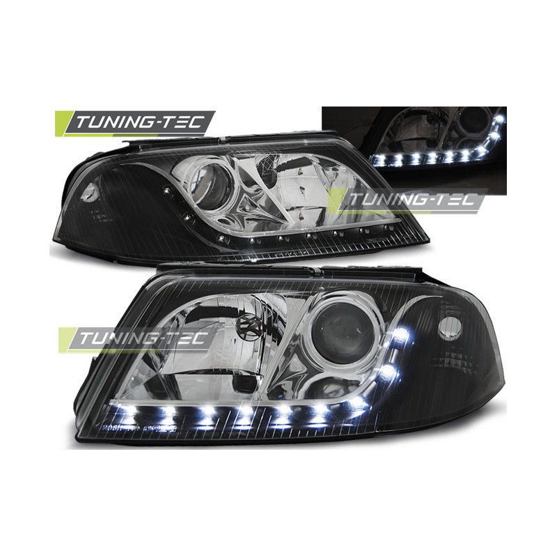 Fari Anteriori Luci Diurne Nero per Volkswagen Passat 3BG B5 Fl 09/2000-03/2005 (Cod. TT-LPVW56)