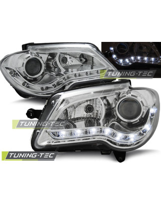 Fari Anteriori Luci Diurne Cromato per Volkswagen Touran 2006-2010 (Cod. TT-LPVWF4)