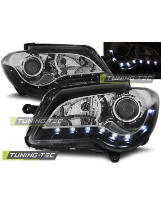 Fari Anteriori Luci Diurne Nero per Volkswagen Touran 2006-2010 (Cod. TT-LPVWF5)
