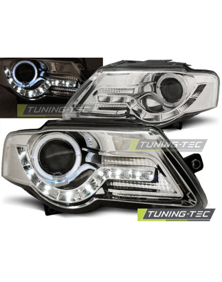 Fari Anteriori Luci Diurne Cromato per Volkswagen Passat B6 3C 03/2005-2010 (Cod. TT-LPVWF6)
