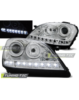 Fari Anteriori Luci Diurne Cromato per Mercedes-Benz W164 Ml Classe M 2005-2007 (Cod. TT-LPME63)