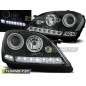 Fari Anteriori Luci Diurne Nero per Mercedes-Benz W164 Ml Classe M 2005-2007 (Cod. TT-LPME64)