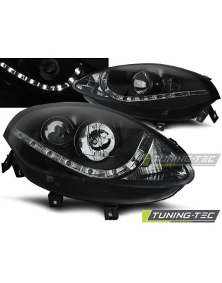 Fari Anteriori con Luci Diurne Luci Diurne Nero per Fiat Bravo Ii 2007-2015 (Cod. TT-LPFI18)