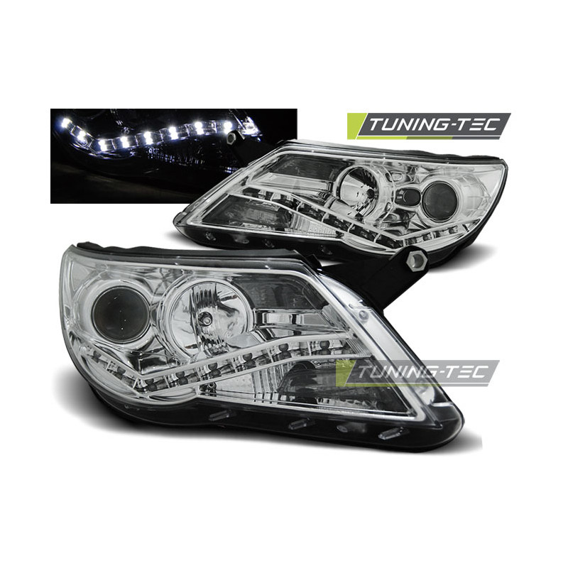 Fari Anteriori Luci Diurne Cromato per Volkswagen Tiguan 10/2007-2011 (Cod. TT-LPVWF2)