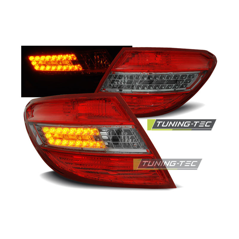 Fanali Posteriori LED Rosso Fumé per Mercedes-Benz Classe C W204 2007-2010 (Cod. TT-LDME36)