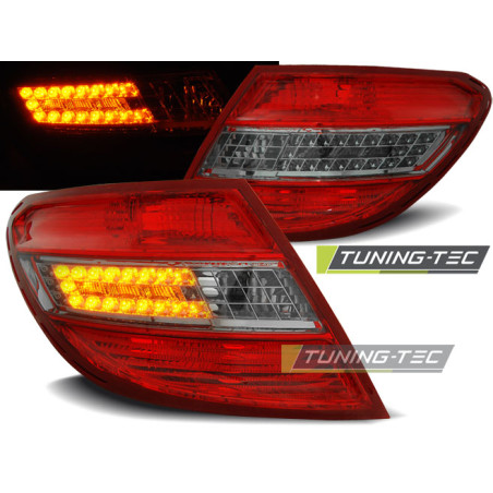 Fanali Posteriori LED Rosso Fumé per Mercedes-Benz Classe C W204 2007-2010 (Cod. TT-LDME36)