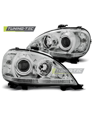 Fari Anteriori Cromato per Mercedes-Benz W163 Ml Classe M 09/2001-2005 (Cod. TT-LPME50)