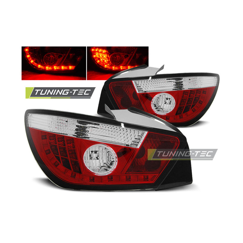 Fanali Posteriori LED Rosso/bianco per Seat Ibiza 6J 3D Dal 06/2008 (Cod. TT-LDSE14)