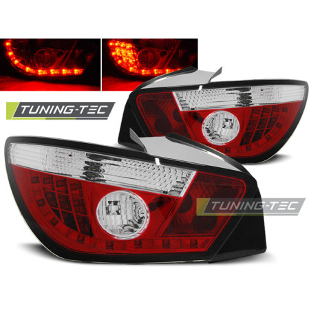 Fanali Posteriori LED Rosso/bianco per Seat Ibiza 6J 3D Dal 06/2008 (Cod. TT-LDSE14)
