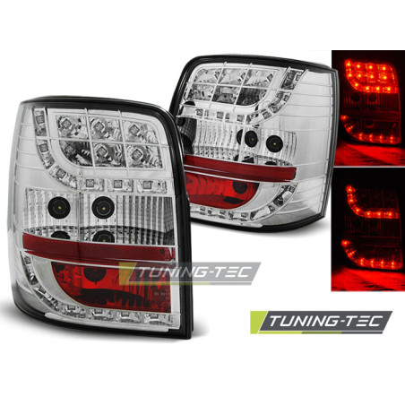 Fanali Posteriori LED Cromato per Volkswagen Passat B5 Variant 1996-2000 (Cod. TT-LDVW75)