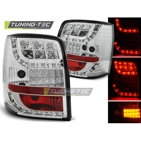 Fanali Posteriori LED Cromato per Volkswagen Passat B5 Variant 1996-2000 (Cod. TT-LDVW78)