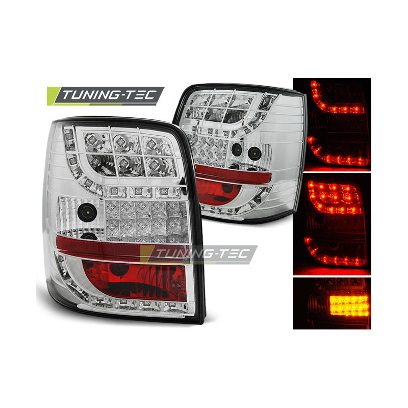 Fanali Posteriori LED Cromato per Volkswagen Passat 3BG Variant 2000-2004 (Cod. TT-LDVW84)
