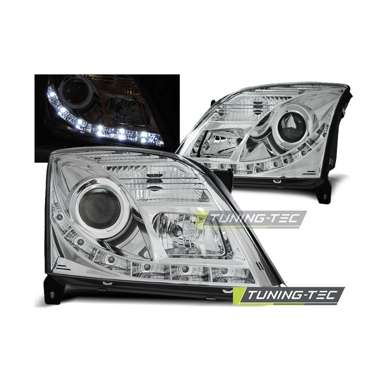 Fari Anteriori con Luci Diurne Luci Diurne Cromato per Opel Vectra C 04/2002-08/2005 (Cod. TT-LPOP75 Fari Anteriori con Luci Diurne Luci Diurne Cromato per Opel Vectra C 04/2002-08/2005 (Cod. TT-LPOP75