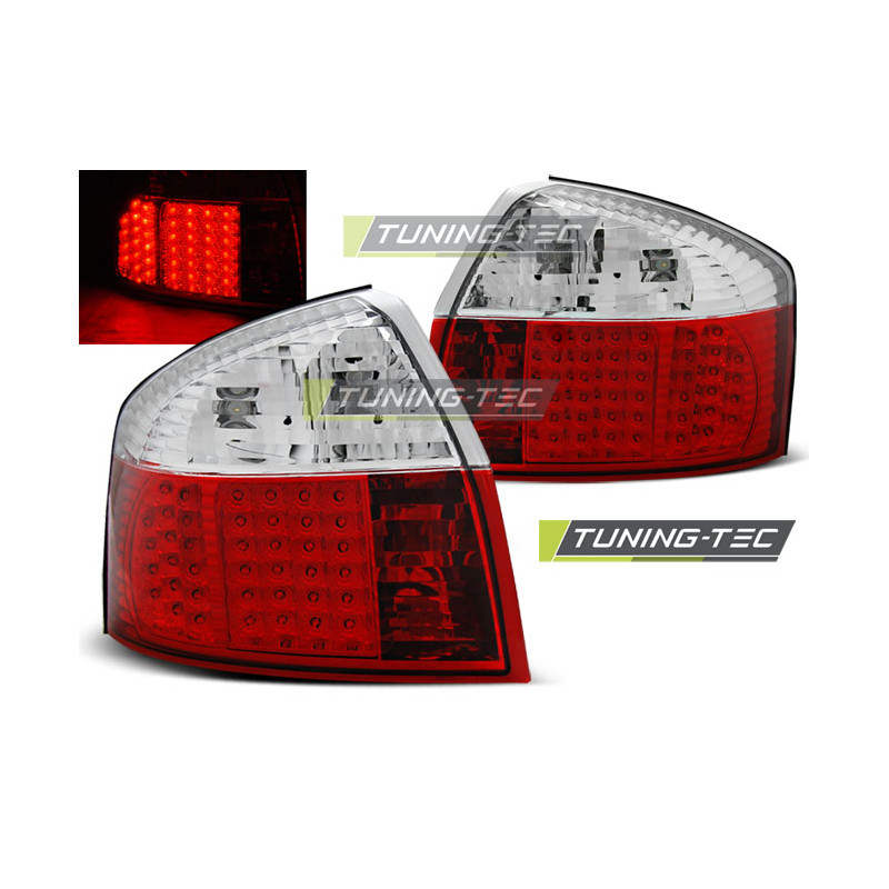 Fanali Posteriori LED Rosso/bianco per Audi A4 10/2000-10/2004 (Cod. TT-LDAU79)
