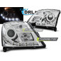 Fari Anteriori con Luci Diurne Luci Diurne DRL Cromato per Opel Vectra C Tru 04/2002-08/2005 (Cod. T