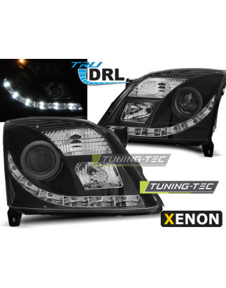 Fari Anteriori con Luci Diurne Luci Diurne DRL Nero per Opel Vectra C Tru Xenon D2S 04/2002-08/2005 