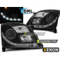Fari Anteriori con Luci Diurne Luci Diurne DRL Nero per Opel Vectra C Tru Xenon D2S 04/2002-08/2005 