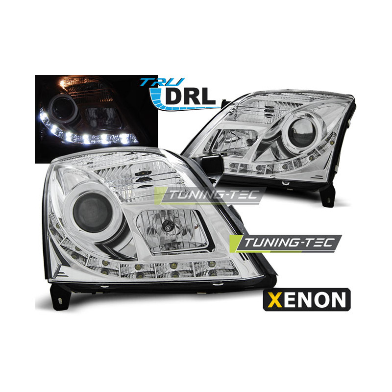 Fari Anteriori con Luci Diurne Luci Diurne DRL Cromato per Opel Vectra C Tru Xenon D2S 04/2002-08/20